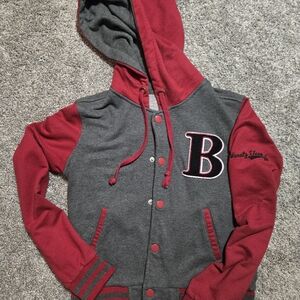 Love Tree Red and Gray Varsity Jacket Size Small Womens